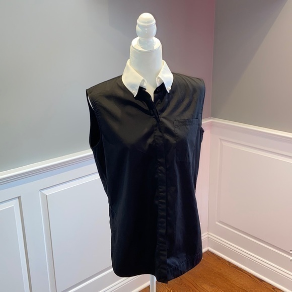 Givenchy Sleeveless Top Pearl Button Detail